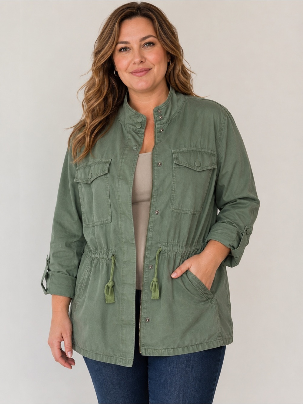 Terra & Sky army green light weight jacket